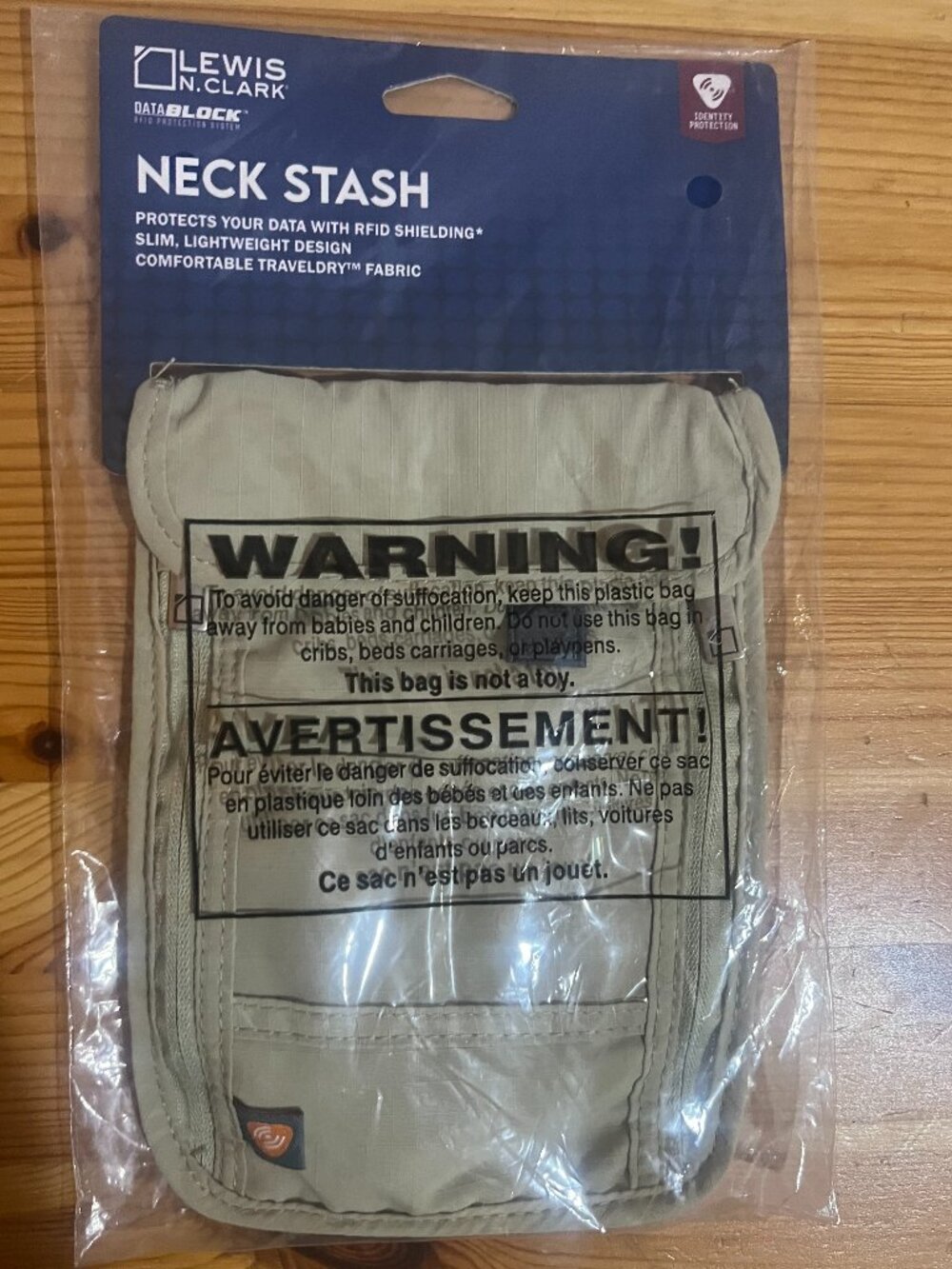 Lewis N. Clark RFID Blocking Stash Neck Wallet Brand New $18